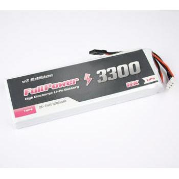 FullPower Batteria RX LiPo 2S 3300mAh 35C V2 spina JR